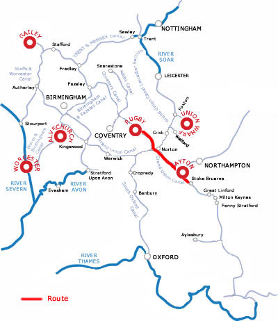 The Stoke Bruerne And Return From Rugby.php cruising route map The Stoke Bruerne And Return From Rugby.php cruising route map